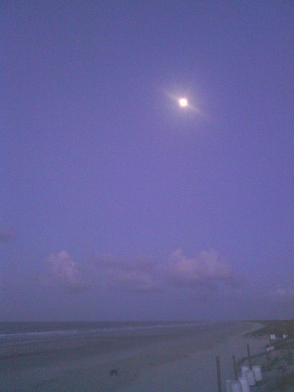 Full Moon Sets over Sunset Beach